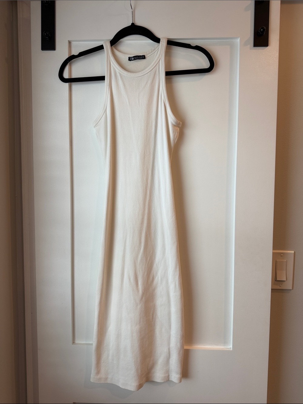 Zara white Sleeveless Ribbed Maxi Dress